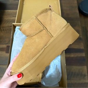 WICDIC Platform Mini Boot for Women